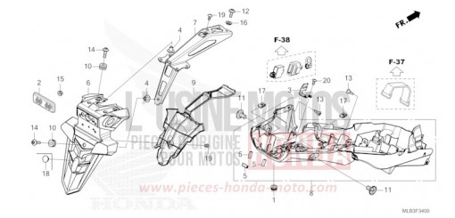 GARDE-BOUE ARRIERE CB750AP de 2024